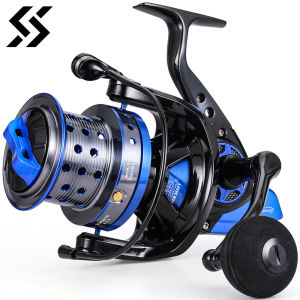 Sougayilang 10000 Full Metal Spinning Fishing Reel 4.7:1 Gear Ratio 11+1 Ball Bearings Aluminum Alloy  Saltwater Fishing Wheels
