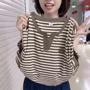 QIAOXIZI | Plus Size Fashionable Casual T-shirt for Women
