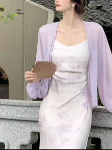 chaqi | Ultra-Short Lightweight Batwing Sleeve Air Conditioner Cover Up Womens Jacket Summer New Style Charee Commute Style V-Neck