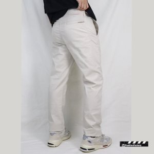 กางเกงขายาวทรงกระบอก NO.695 สไตล์คลาสลิคผ้ายืดคอตตอนทวิล | US101