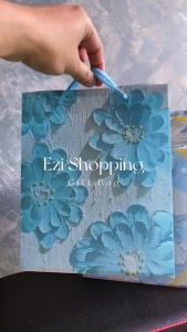 3D Oil Painting Pastel Floral Luxury Fancy Flower Goodies Gift Bag PP Shopping Bag Goodies Bag