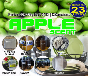 Apple scent|Premium Quality  Dishwashing Liquid DIY Kit |12 COMPONENTS| 17~23 liters Yield|