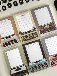 50sheets Paper Phonograph Series Memo Pads Vintage Typewriter Theme Message Papers DIY Junk Journal Scrapbook Collage Stationery