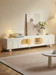 WEISHA | White French Solid Wood TV Cabinet