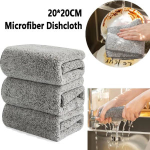 5/2/1Pcs Japanese Bamboo Charcoal Dish Towel & Microfiber Scouring Pad