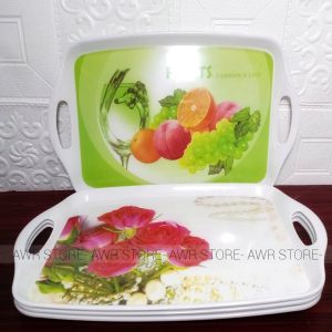 1PCS NAMPAN SAJI MELAMIN PANJANG 40CM LEBAR 26CM MOTIF TERBARU