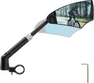 Anti-Glare Handlebar Bike Mirror - Bike Rear View Mirror With Retractable & 360 ° Adjustable Lens Foldable Bicycle