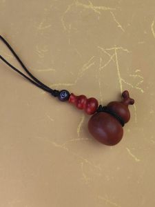 Creative Gift Old Wood Gourd Bag Charm Lucky Peach Wood Harnessing Bag Decorations Couple Bookshelf Ornaments Festive Universal