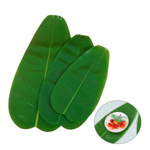 Water-Proof Artificial Tropical Green Plants Banana Palm Tree Leaves Home Garden Party Wedding Decoration Table Mat Fruits Plate