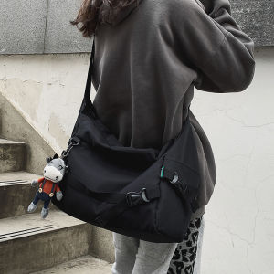 Casual Large Capacity Crossbody Bag for Women Sporty Single Shoulder Bag Japanese Style Simple Messenger Bag Fashion Trend