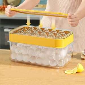 Press Type Ice Cube Tray With Storage Box Ice Cube Maker Ice Box Tray Kitchen Gadget Ice Bucket Ice Mould for Beer Quick-freeze