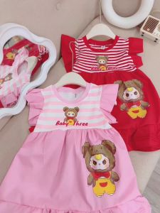 Váy bé gái  BABYTHREE KẺ SỌC hot hit size 10-30kg form rộng rãi  CHẤT COTTON đầm bé gái quần áo bé gái