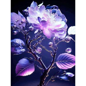 5D DIY Full Round And Square Drill Diamond Painting Kit Glass Crystal Flower Sparkling Floral Art For Adult Home Wall Decor Gift