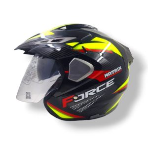 Helm Pria Keren SNI Half Face Double Visor Dewasa Force Matrix Original Busa Bisa Dilepas Size M L XL