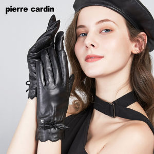 Pierre Cardin | Găng Tay Da Nữ Ấm Áp Chống Gió Lót Nỉ Cảm Ứng Màn Hình Cho Đạp Xe Và Lái Xe