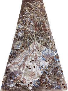African Light Luxury Tulle Lace Fabric 5yards 2026 New High Quality Nigerian Sequins Beads Tulle Lace Fabric For Sew Wedding