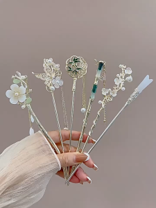 Trâm Cài Búi Tóc Kiểu Bằng Hợp Kim Mạ Đính Hoa Thanh Lịch Trâm Cài Tóc Đính Tua Rua Nhiều Mẫu Xinh Phong Cách Tiểu Thư