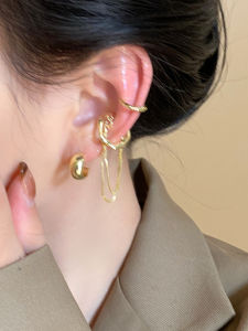 Fashionable Metal Chain Earrings for Women without Piercing Decorative Tassel Ear Cuffs Luxury Feelings Waterproof Allergy Free