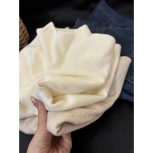 IELGY Womens Korean style simple stand collar soft glutinous knitted long sleeve bottoming shirt