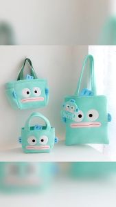 Cute Hangyodon Cartoon Peripheral Hand Carry Bento Bag Ugly Cute Monster Design Student Portable Hand Tote Bag Casual Single Shoulder Bag for Outdoor Daily Use