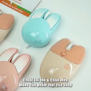 Chuột không dây Bluetooth Wireless hồng - Chuột máy tính Gaming văn phòng click tắt tiếng chống ồn Inphic