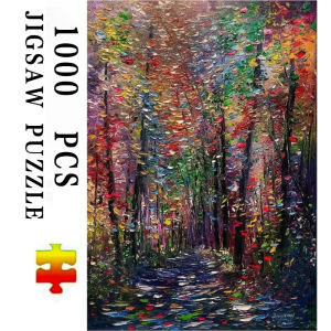 BILIBILI | Colorful Forest Jigsaw Puzzle 500/1000/1200/2000PCS Oil Painting Style Scene Focus Activity Leisure Time Gift