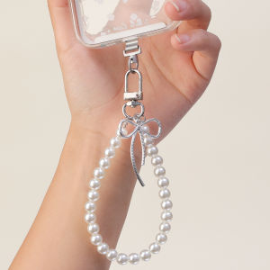 กระเป๋าลูกปัดลายดอกไม้ประดับมุกแบบใหม่เคสโทรศัพท์จี้พวงกุญแจอุปกรณ์เสริมแบบแขวน