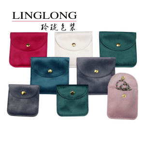 Velvet Jewelry Bag Toy Disk Bead Pouch Lucky Charm Buttoned Treasure Bag Fashionable Accessory Storage Pouch for Valuable Items