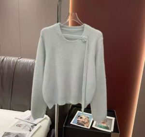 Trendy Slimming Short Figure Water Mink Knitted Top