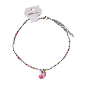 Colorful bead necklace playful cartoon cute childrens butterfly love collarbone chain girls accessory