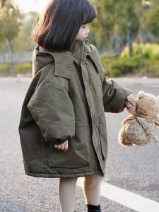 Childrens Korean Style Thick Warm Cotton Parka