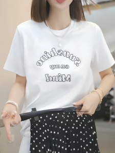 Shalldoer | Áo thun tay ngắn thêu ren thiết kế nặng cho nữ mùa hè mới ngọt ngào thời trang giảm tuổi tác áo thun cổ tròn dáng rộng