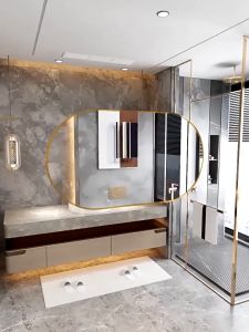 [OKLIFE. SG]Bathroom mirror wall decorative mirror Bathroom Mirror Oval bathroom bathroom wall hanging cosmetic mirror