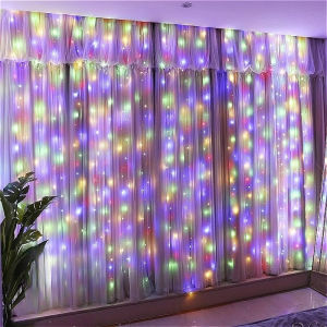 Battery Box LED Curtain Light Indoor Fairy Tale Curtain Light for Bedroom Background Window Wall Holiday Lighting Christmas Deco