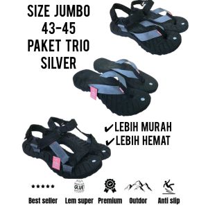 trio sandal gunung talincang jepit jumbo/bigsize 43-45 . laki laki perempuan anti licin