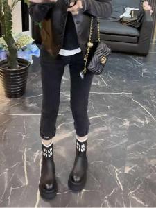 Spring 2025 Womens High Waist Straight Leg Denim Riding Pants Slimming Seven-Foot Smoke Tube Jeans Casual High Waist Jeans