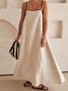 เดรสมีสายดึงสีตัดกันเดรสมีขนาดใหญ่แฟชั่น GY25028