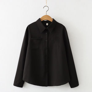 Original สีดำ เสื้อเชิ้ตแขนยาวชุด Jk ผู้หญิง สไตล์วิทยาลัย หลวม หวาน ผ้าชีฟอง ต่อต้านริ้วรอยไม่มี Pilling เสื้อท่อนบน
