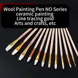 12 pcs set Wool hair Painting Pen NO/P/S/T Pen Wool Pen Oil Brush Craft Ceramic Painting Brush acrylic paint art supplies