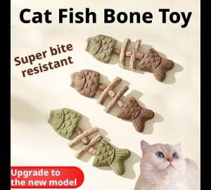 Funny Fish Bone Cat Toys Cat Teeth Cleaning Toy With Catnip & Silver Vine Kitten Interactive Toy For Indoor Pet Supplies