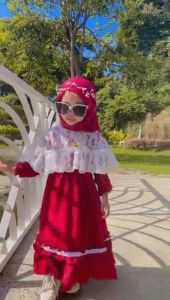 AKFAS - Gamis Anak Perempuan Dress Pesta Brokat Aqiqah Lebaran Cantik Muslimah Akfas