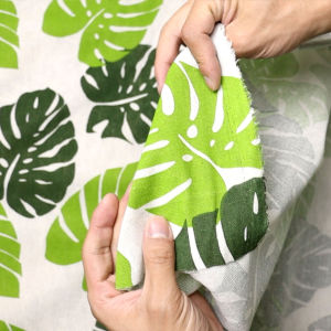 ผ้าคอตต้อนลินิน เนื้อหนา ลายใบไม้ใหญ่ หน้ากว้าง 60 นิ้ว ผ้าเมตร ผ้าหลา ผ้าคอตต้อนลายใบไม้ ผ้าคอตต้อนลายใบไม้ใหญ่ ผ้าคอตต้อนลายใบไม้ ราคา - Lazada