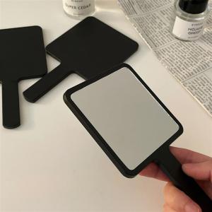 Elegant Portable Handheld Metal Wave Pattern Makeup Mirror High Definition Mini Size for Touch up Personal Beauty Tools