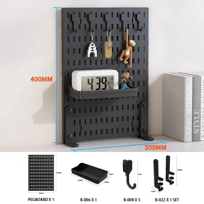 Standing Office Pegboard Storage. No - Drill Clip - On Desktop Rack with Numerous DIY Accessories.