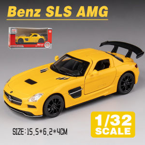 LEO 1:32 Mercedes Benz SLS AMG Metal Diecast โมเดล รถอัลลอยด์รถยนต์ของเล่นคอลเลกชันของขวัญสําหรับเด็กชายสาว ของเล่นเด็ก