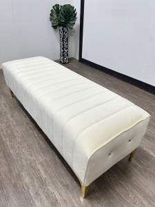 VC GOLD LEG LINE BENCH CHAIR 4F VELVET LONG STOOL OTTOMAN SOFA