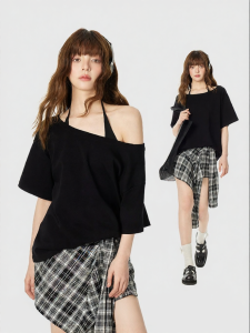 Turn Signal | Off Shoulder Short Sleeve T-Shirt