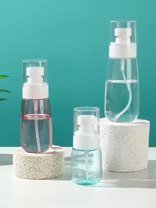 Satu Keluarga Botol Spray 60ml 100ml C1377 Botol Pompa Transparan Semprot Embun Halus Travel Size