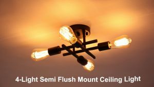 ESAER B1T1 4 Heads Minimalist Decorative Chandelier Ceiling Light Center Lamp