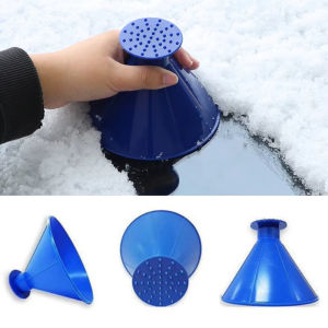 Magic Car Windshield Ice Scraper Cone Shape with Funnel Round Snow Brush Christmas Gift Idea Efficient Winter Accessory